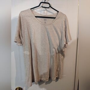 Penningtons Women Boyfriend Fit Beige Short Sleeve Tee